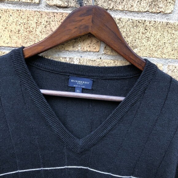 Vintage Merino Wool Burberry Sweater XL Black - Picture 6 of 6